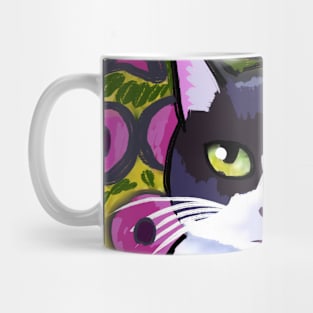 Cat  in flower field Mug